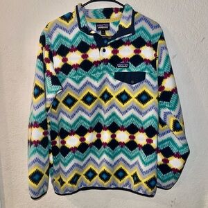 Patagonia Synchilla Aztec Fleece Pullover Jacket Size Medium.
